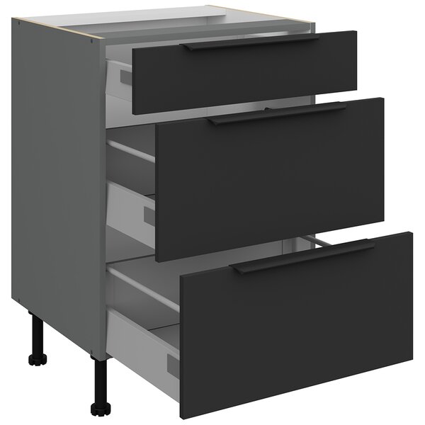 Kuchyňská linka ARIA ab | 300 cm | UNI dvířka | EXTRA VYSOKÁ | ANTIFINGER povrch | antracit/černá