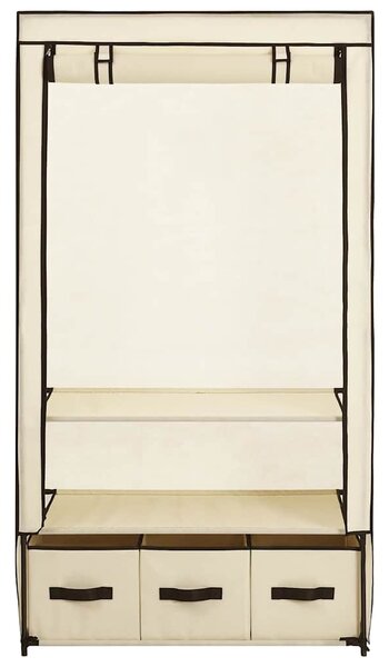 Šatní skříň krémová 87 x 49 x 159 cm textil 282459