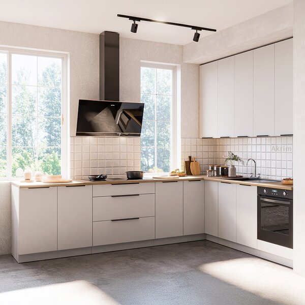 Kuchyňská linka ARIA wh | 270x230 cm | UNI dvířka | bílá