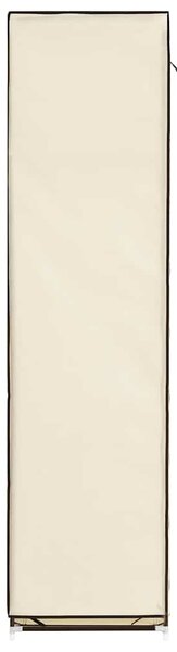 Šatní skříň s přihrádkami a tyčemi krémová 150x45x175 cm textil 282455