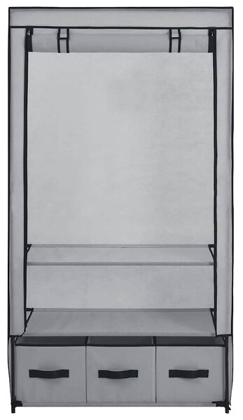 Šatní skříň šedá 87 x 49 x 159 cm textil 282460
