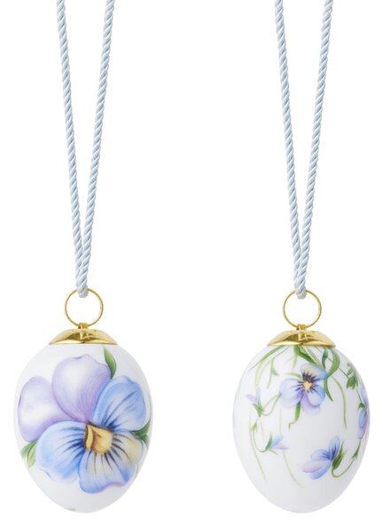 Porcelánové mini velikonoční ozdoby 2026 Heartsease – set 2 ks