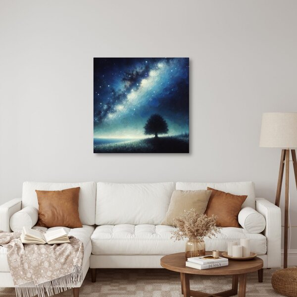 Obraz osamělý strom života a galaxie