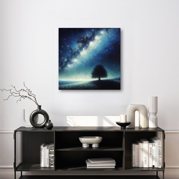 Obraz osamělý strom života a galaxie