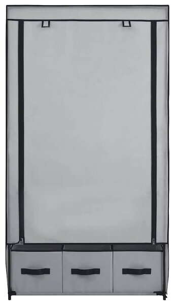 Šatní skříň šedá 87 x 49 x 159 cm textil 282460