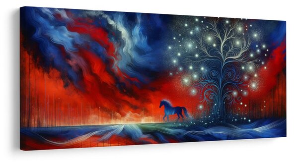 Obraz magický strom života s koněm