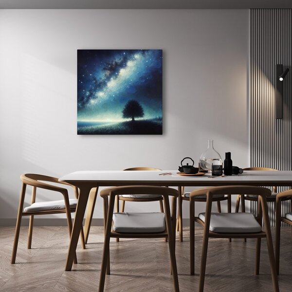 Obraz osamělý strom života a galaxie