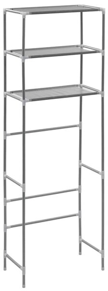 3patrový úložný regál nad WC stříbrný 53 x 28 x 169 cm 282464