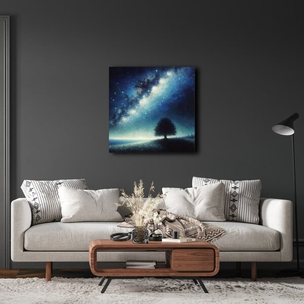 Obraz osamělý strom života a galaxie