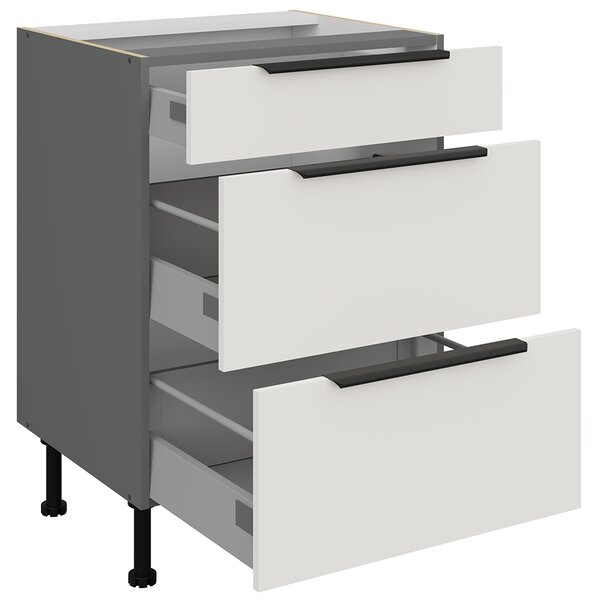 Kuchyňská linka ARIA aw | 300 cm | UNI dvířka | EXTRA VYSOKÁ | ANTIFINGER povrch | antracit/bílá