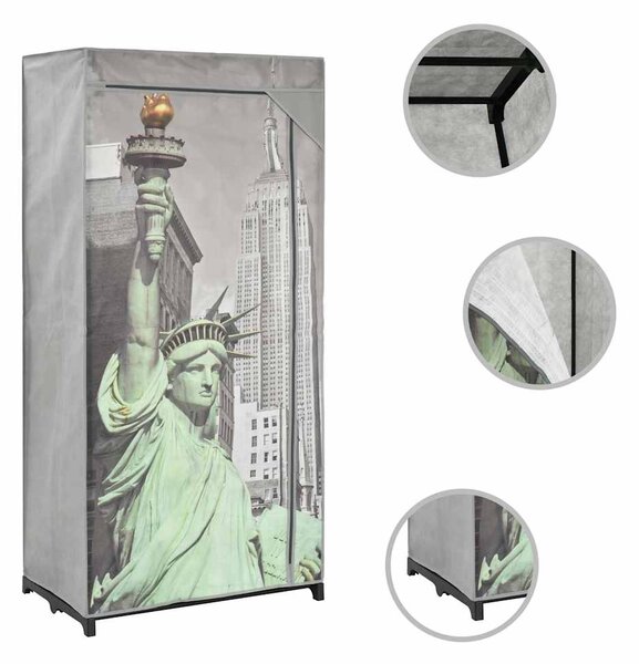 Šatní skříň New York 75 x 45 x 160 cm textil 282461