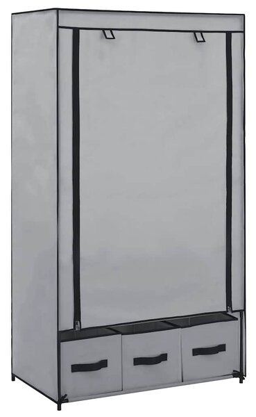 Šatní skříň šedá 87 x 49 x 159 cm textil 282460
