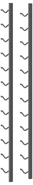 Nástěnný stojan na víno na 12 lahví černý železný 282466