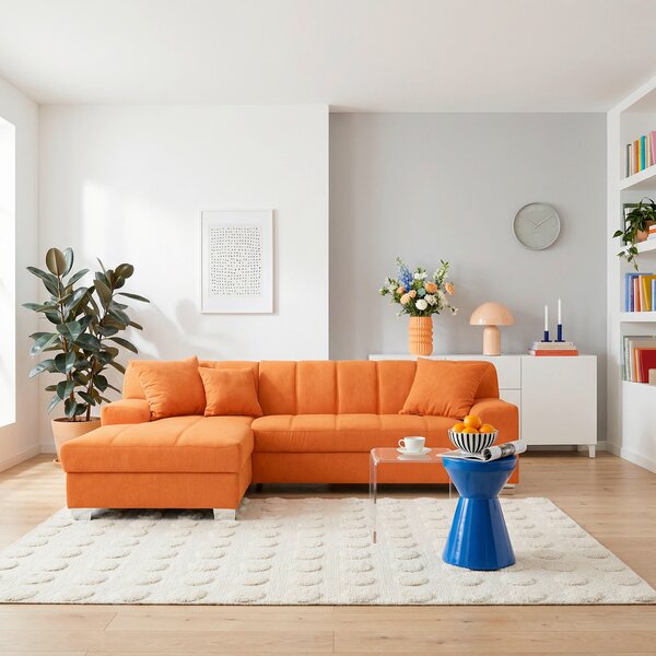 ROHOVÁ SEDAČKA, textil, oranžová MID.YOU - Sedací soupravy, Online Only