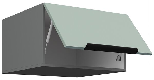 Kuchyňská linka ARIA sa | 300 + 180 cm | UNI dvířka | EXTRA VYSOKÁ | ANTIFINGER povrch | antracit/aquamarine