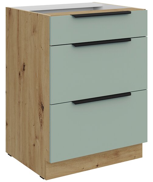 Kuchyňská linka ARIA st | 255 cm | UNI dvířka | ANTI FINGERPRINT povrch | artisan/aquamarine