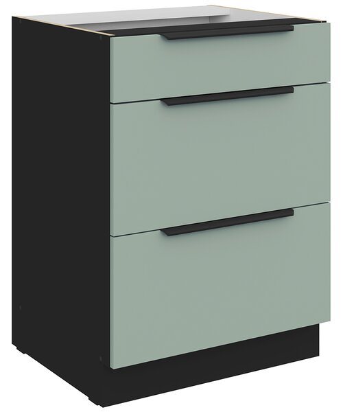 Kuchyňská linka ARIA sc | 390 cm | UNI dvířka | ANTI FINGERPRINT povrch | černá/aquamarine