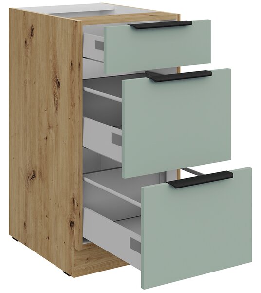 Kuchyňská linka ARIA st | 255 cm | UNI dvířka | ANTI FINGERPRINT povrch | artisan/aquamarine