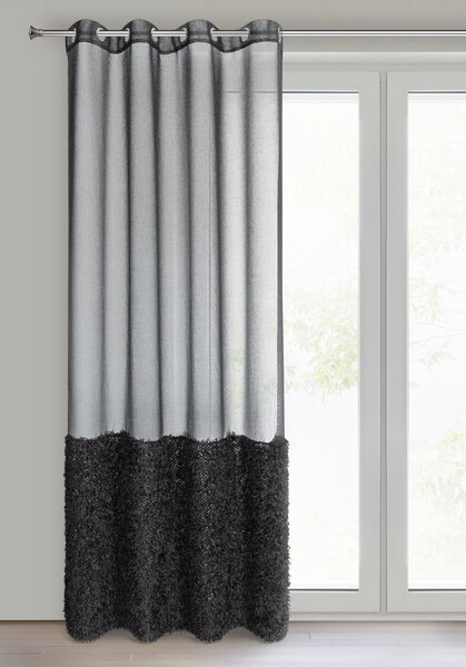 ZÁCLONA NA KROUŽCÍCH MARION 140X250 CM ČERNÁ