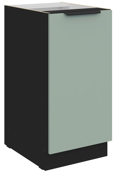 Kuchyňská linka ARIA sc | 390 cm | UNI dvířka | ANTI FINGERPRINT povrch | černá/aquamarine