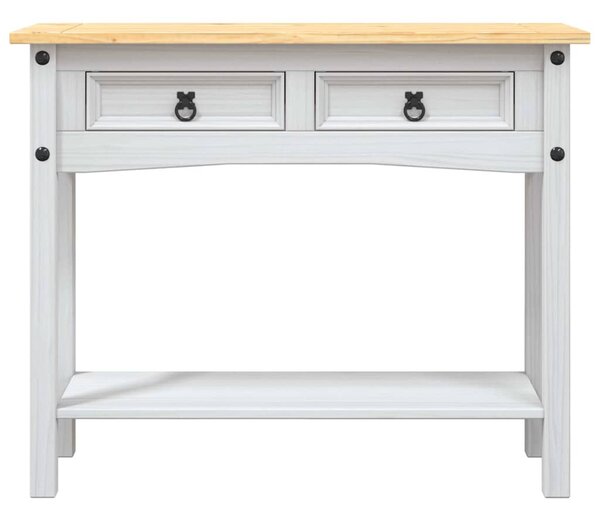 Konzolový stolek mexická borovice Corona bílý 90 x 34,5 x 73 cm 282646