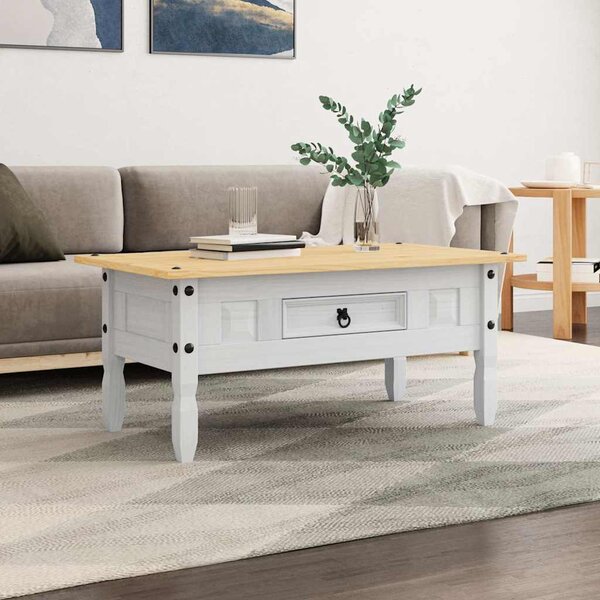 Konferenční stolek mexická borovice Corona bílý 100x55x44 cm 282626