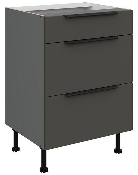 Kuchyňská linka ARIA pi | 300 cm | UNI dvířka | EXTRA VYSOKÁ | ANTIFINGER povrch | antracit/šedá grafit