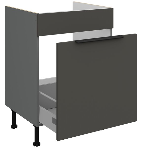 Kuchyňská linka ARIA pi | 300 cm | UNI dvířka | EXTRA VYSOKÁ | ANTIFINGER povrch | antracit/šedá grafit