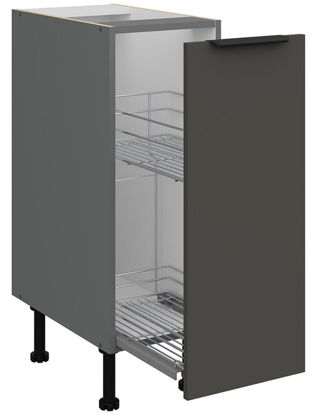 Kuchyňská linka ARIA pi | 300 cm | UNI dvířka | EXTRA VYSOKÁ | ANTIFINGER povrch | antracit/šedá grafit