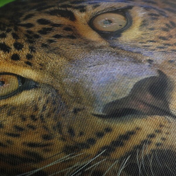 Obraz - Portrét leoparda, Sri Lanka (s hodinami) (90x30 cm)