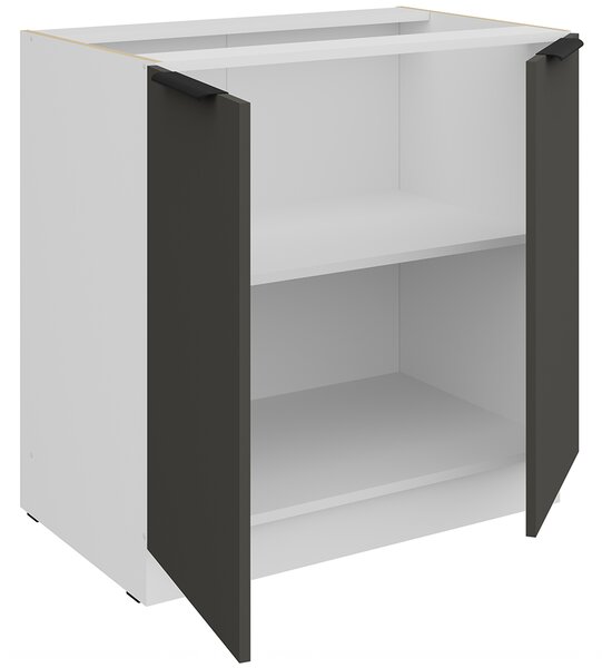 Kuchyňská linka ARIA po | 270x230 cm | UNI dvířka | bílá/šedá grafit