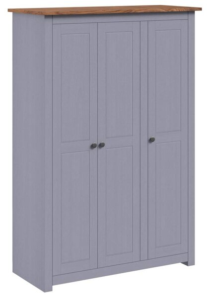 Šatní skříň se 3 dveřmi šedá 118x50x171,5 cm borovice Panama 282662