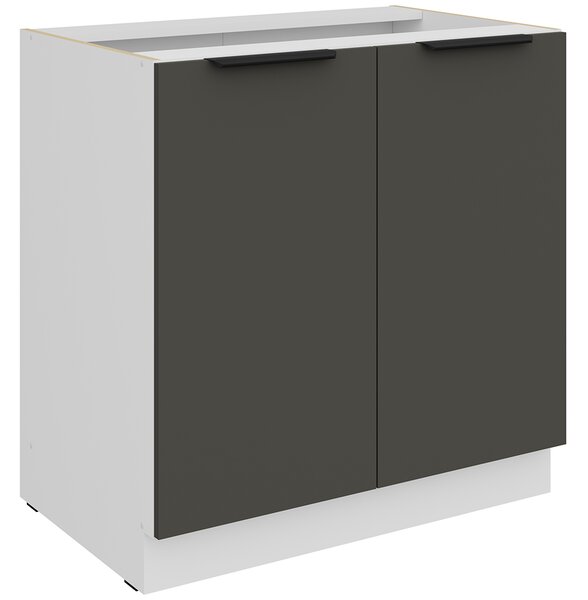 Kuchyňská linka ARIA po | 270x230 cm | UNI dvířka | bílá/šedá grafit
