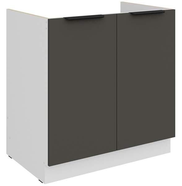 Kuchyňská linka ARIA po | 270x230 cm | UNI dvířka | bílá/šedá grafit