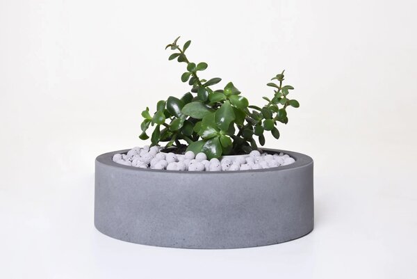 Miska na dekorace CIRCULO, sklolaminát, Ø 30 cm, šedá