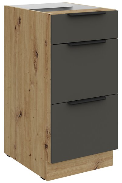 Kuchyňská linka ARIA pa | 255 cm | UNI dvířka | ANTIFINGER povrch | artisan/šedá grafit