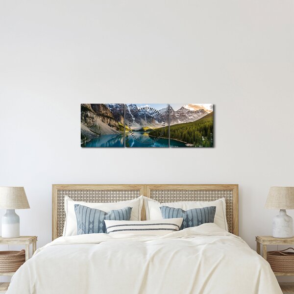 Obraz - Kanada, Národní park Banff, Moraine Lake (s hodinami) (90x30 cm)