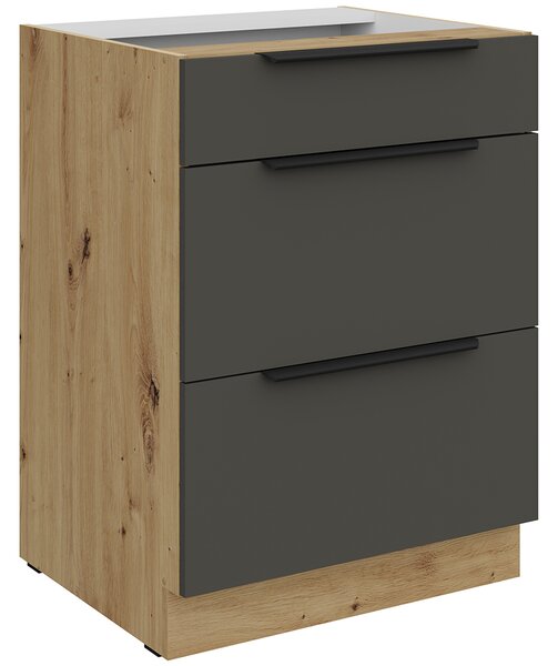 Kuchyňská linka ARIA pa | 255 cm | UNI dvířka | ANTIFINGER povrch | artisan/šedá grafit