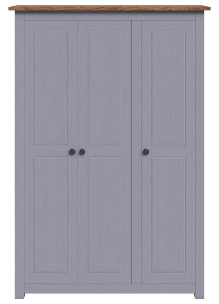Šatní skříň se 3 dveřmi šedá 118x50x171,5 cm borovice Panama 282662