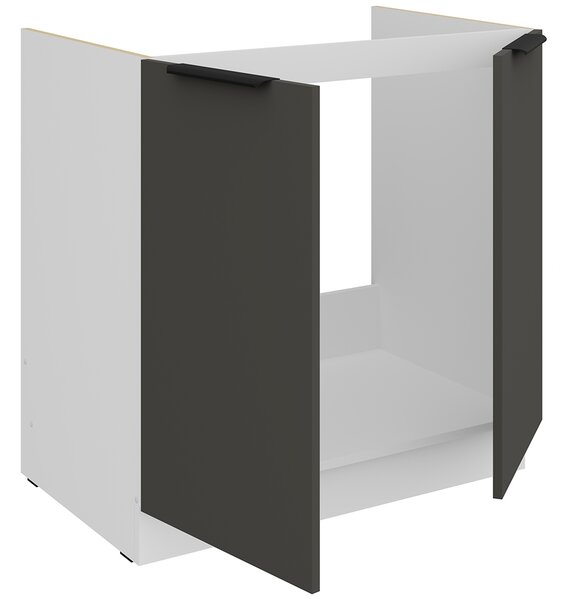 Kuchyňská linka ARIA po | 270x230 cm | UNI dvířka | bílá/šedá grafit
