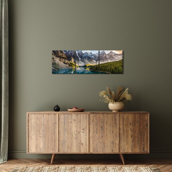 Obraz - Kanada, Národní park Banff, Moraine Lake (s hodinami) (90x30 cm)