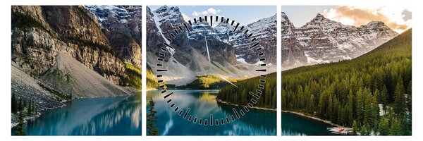 Obraz - Kanada, Národní park Banff, Moraine Lake (s hodinami) (90x30 cm)