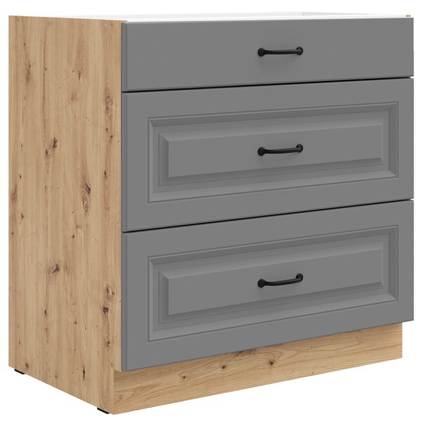 Kuchyňská linka STILO ad | 120 + 230 cm | PREMIUM BOX zásuvky | UNI dvířka | artisan/šedá