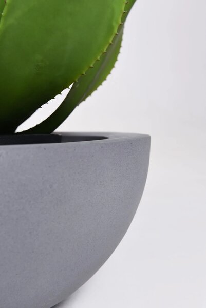 Mísa na květiny CUENCO, sklolaminát, výška 18 cm, šedá