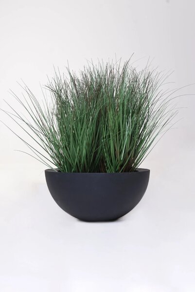 Mísa na květiny CUENCO, sklolaminát, výška 18 cm, antracit