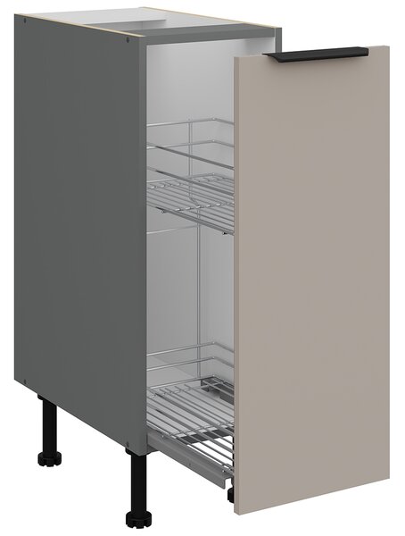 Kuchyňská linka ARIA ta | 300 + 180 cm | UNI dvířka | výška 251 cm | EXTRA VYSOKÁ | ANTIFINGER povrch | antracit/béžová