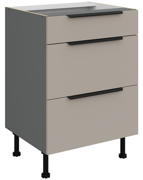 Kuchyňská linka ARIA ta | 300 + 180 cm | UNI dvířka | výška 251 cm | EXTRA VYSOKÁ | ANTIFINGER povrch | antracit/béžová