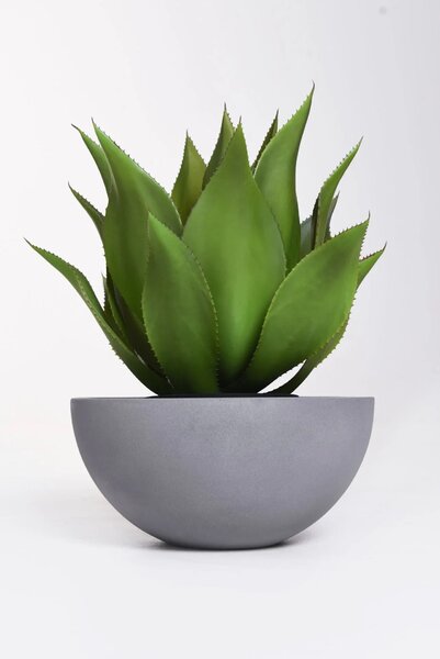 Mísa na květiny CUENCO, sklolaminát, výška 18 cm, šedá