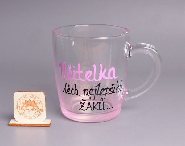 Dárek pro učitele Skleněný hrnek - Učitelka těch nejlepších žáků