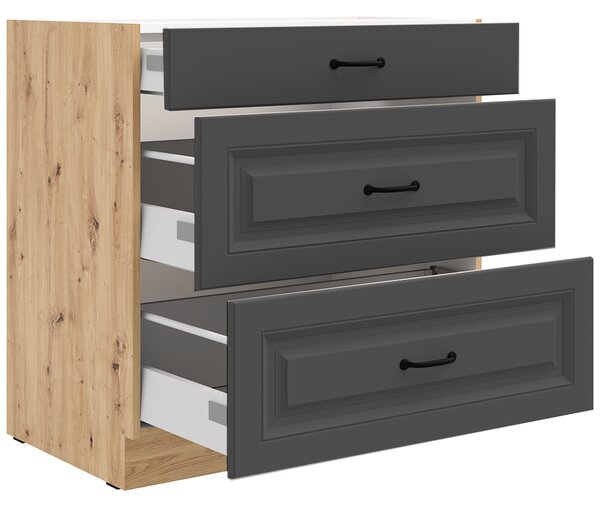 Kuchyňská linka STILO gr | 230 cm | PREMIUM BOX zásuvky | UNI dvířka | artisan/grafit